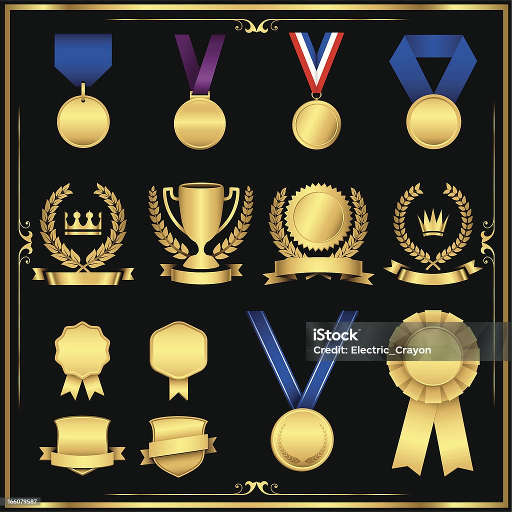 Gold Award conjunto - Vetor de Evento multiesportivo internacional royalty-free