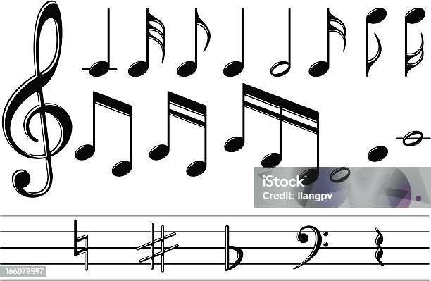 Musical Notes Stock Illustration - Download Image Now - Arts Culture and Entertainment, Bass Clef, Black And White