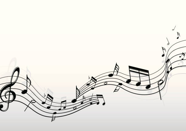 뮤지컬 지급어음 - musical note music musical staff treble clef stock illustrations