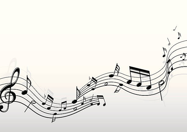 Musical Notes Musical Notes with swirl, Music Elements. musical stave stock illustrations