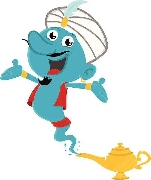 Vector illustration of Genie of the lamp