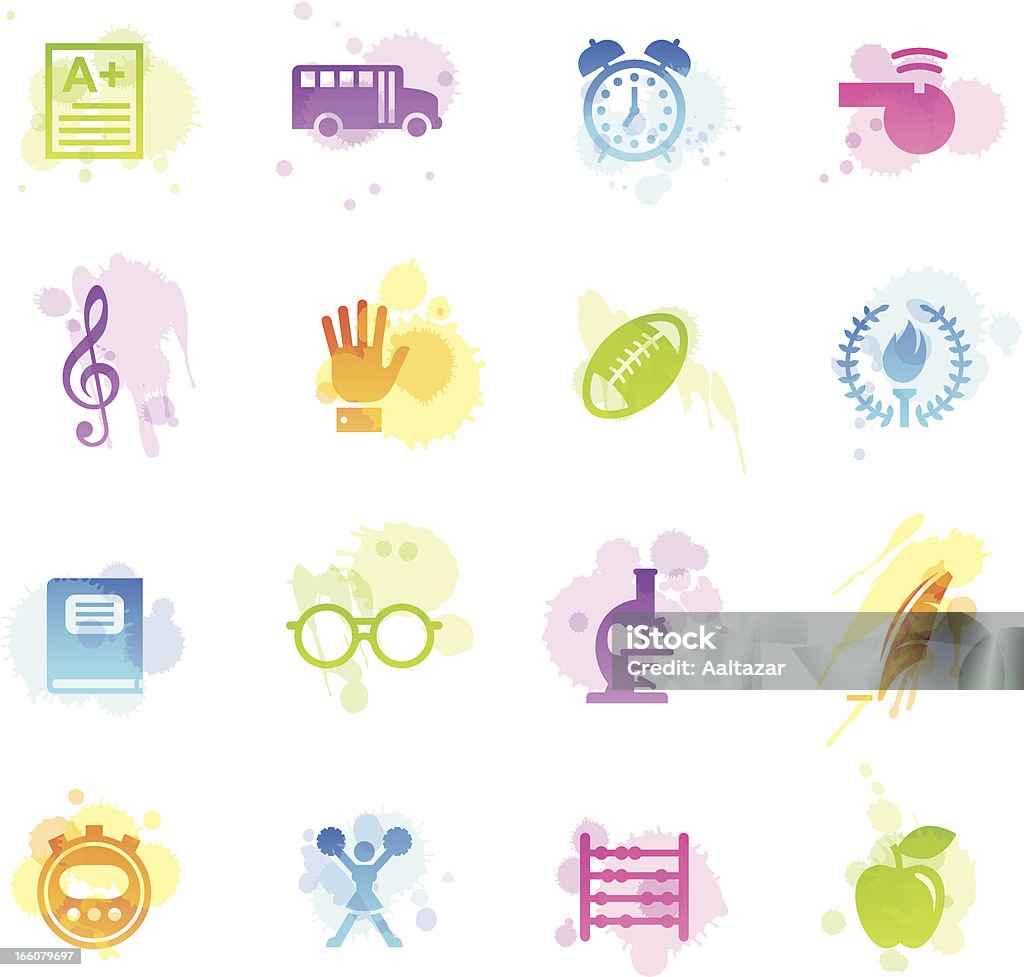 Stains Icons - School Illustration of different school related icons. International Multi-Sport Event stock vector