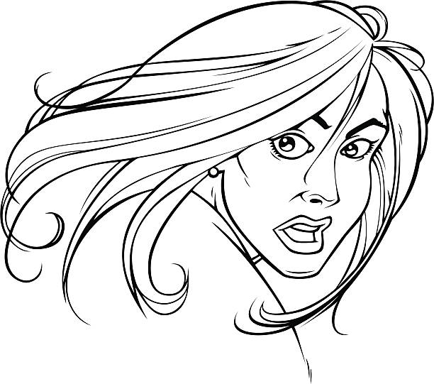 Shocked Girl/Woman vector art illustration