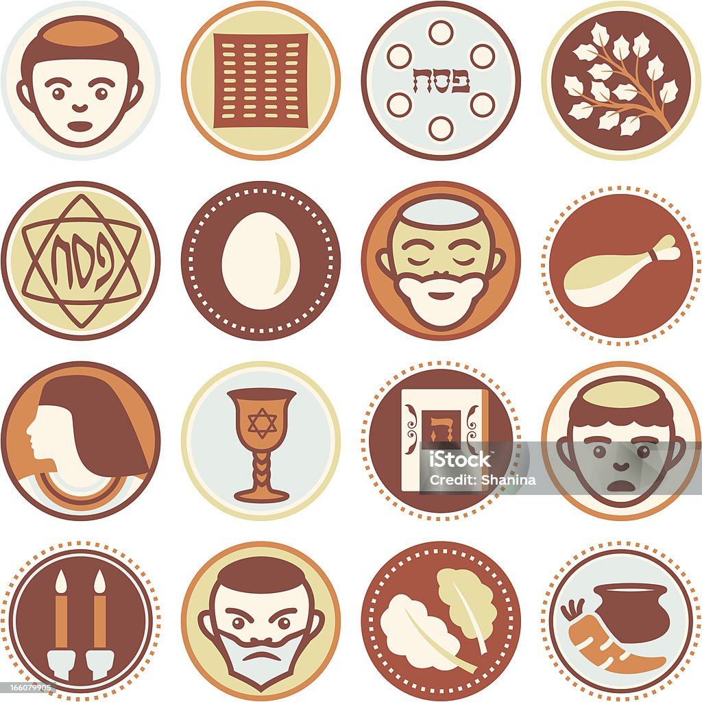 Páscoa judaica-Circle Icons/vedação - Vetor de Páscoa judaica royalty-free