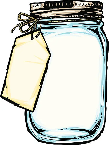 Vector illustration of jar with label