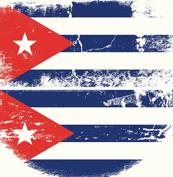Vector illustration of Cuba Grunge flag