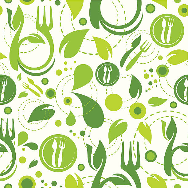 Healthy Eating Seamless Wallpaper vector art illustration