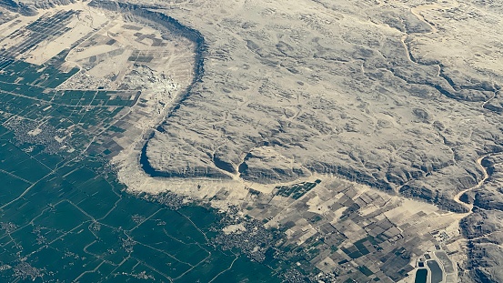 Luchtfoto van de Nile in Egypte