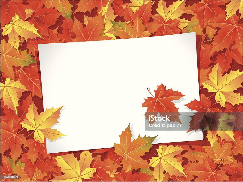 Autumn Background with blank paper Autumn Background with leaves and blank paper for add your text. Abstract stock vector