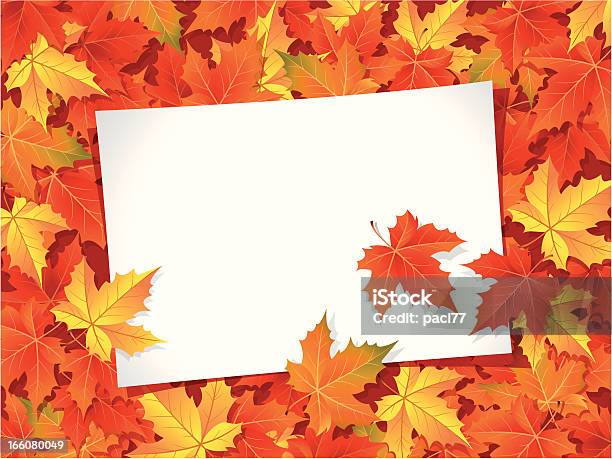 Autumn Background With Blank Paper Stock Illustration - Download Image Now - Abstract, Advertisement, Announcement Message