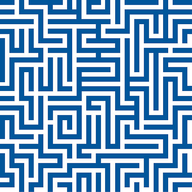 nahtlose maze muster - labyrinth stock-grafiken, -clipart, -cartoons und -symbole