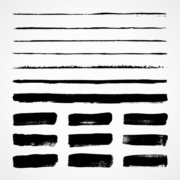 Grunge brush strokes Vector illustration of some grunge paint brush strokes. in a row stock illustrations