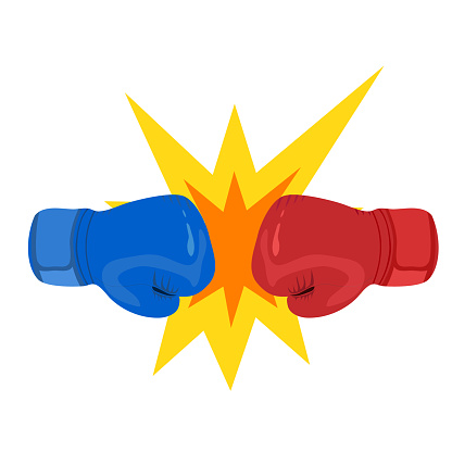 Boxing gloves is a pair of large, thick hand coverings that are worn for protection when boxing.
