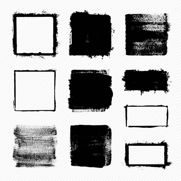 Grunge squares vector art illustration