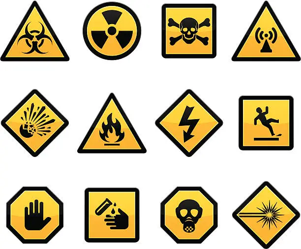 Vector illustration of Warning and Hazard