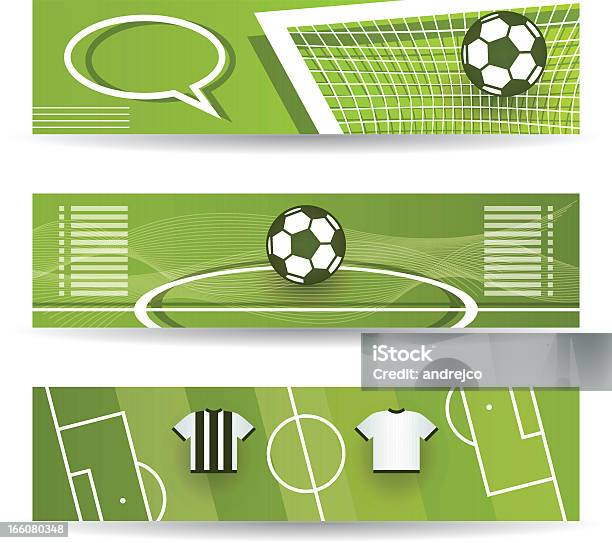 Three Differently Illustrated Soccer Banners Stock Illustration - Download Image Now - Banner - Sign, Casual Clothing, Clothing