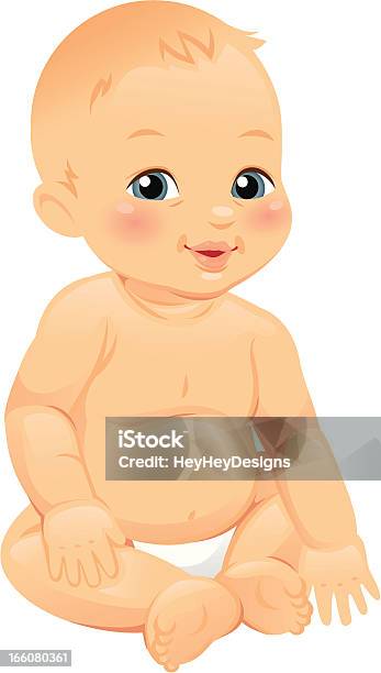 Ilustración de Linda Bebé y más Vectores Libres de Derechos de Ilustración - Ilustración, Niño, Un solo niño bebé