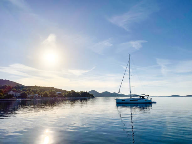 istock Anchored sailboat 1660804139