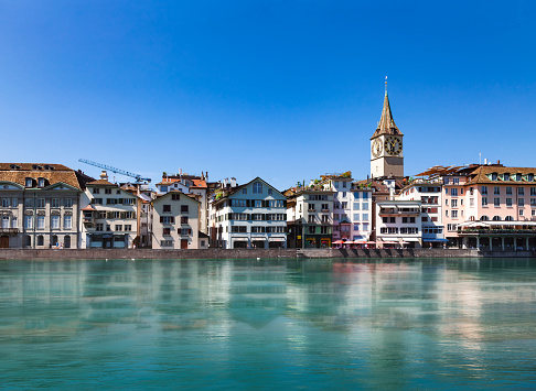 Zurich old town with a river in Switzerland