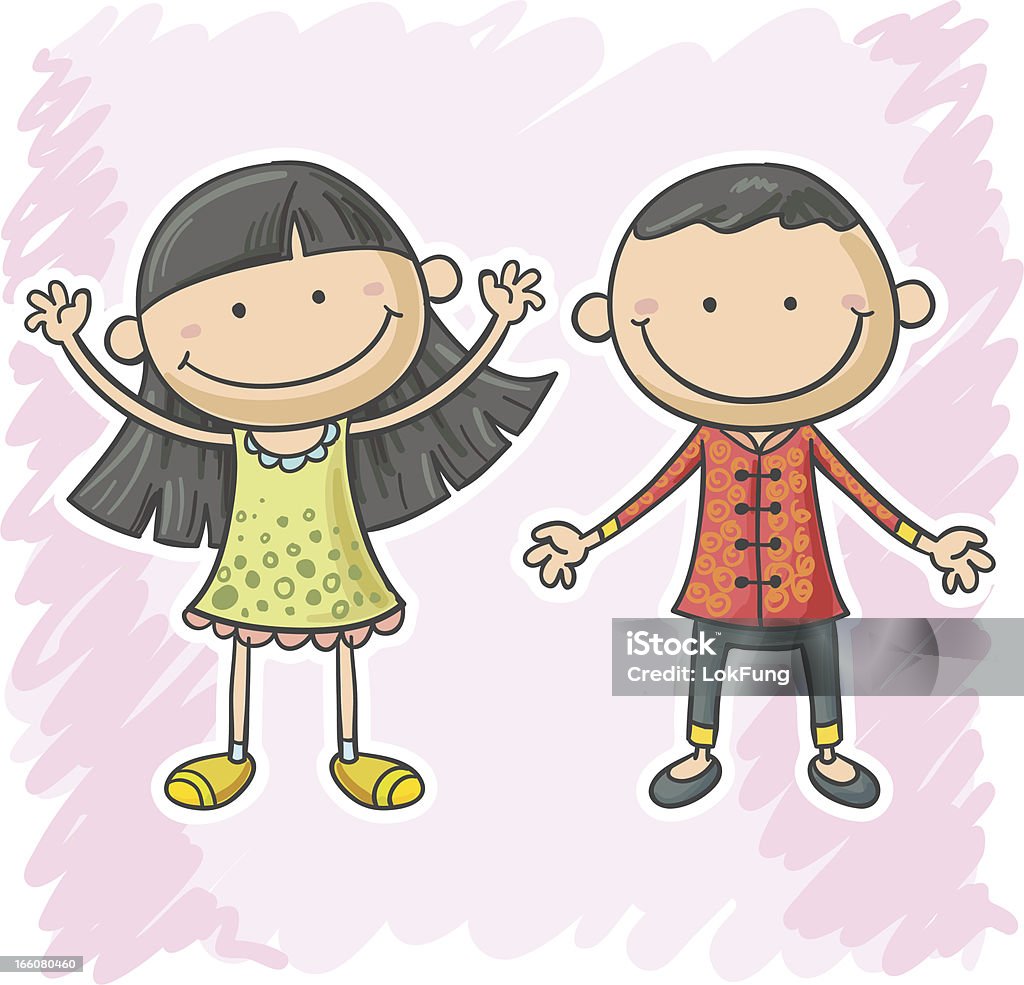 Menino e menina ilustração cartoon - Vetor de Adolescente royalty-free