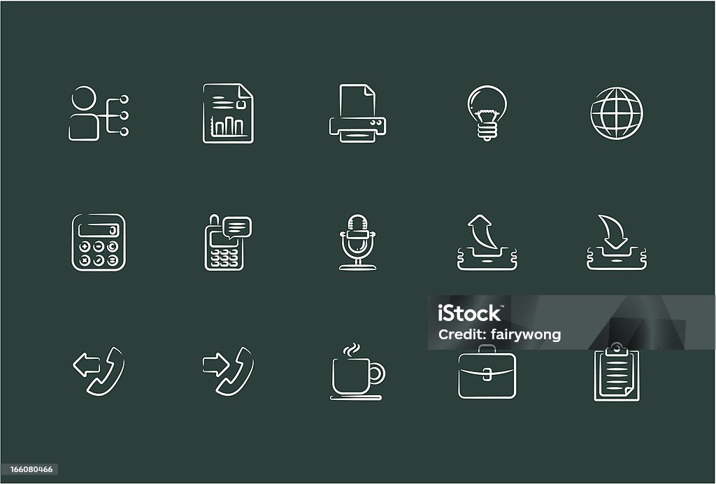 business and office icons Illustration of business and office icons on the background. Bag stock vector