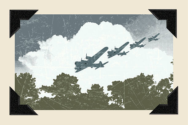 ilustrações de stock, clip art, desenhos animados e ícones de guerra de mundo dois ataque aéreo - air raid