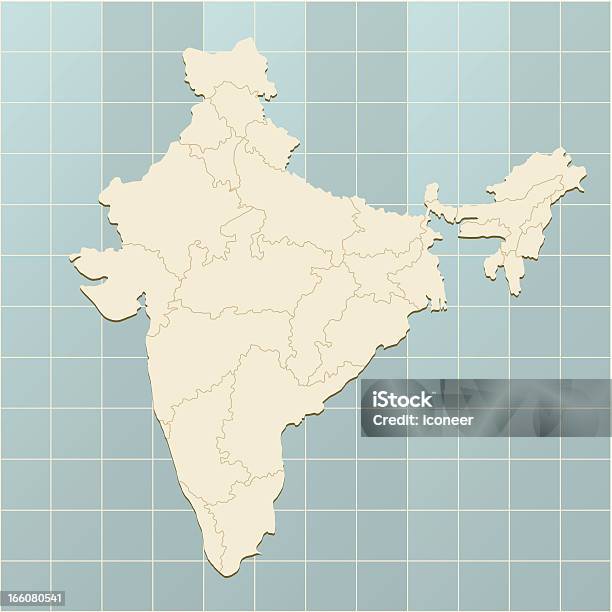 Vetores de Índia Mapa Em Grade e mais imagens de Aventura - Aventura, Bege, Colônia - Território