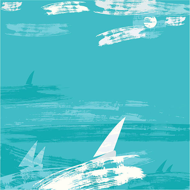 morze tło (szkic) - regatta stock illustrations