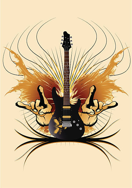 Diseño de la guitarra - ilustración de arte vectorial