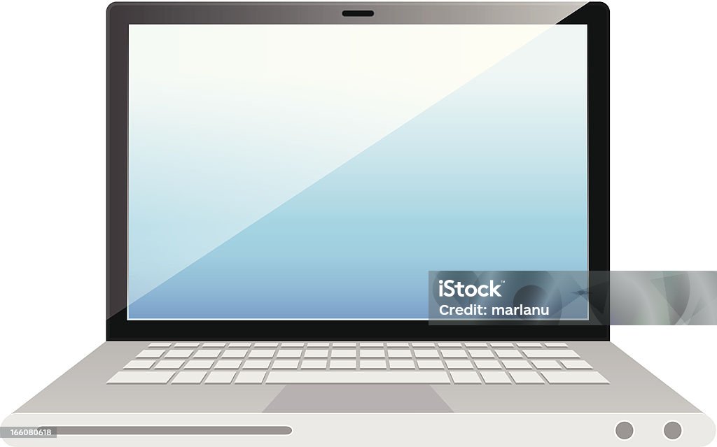 ノートパソコンの白背景 - アルミニウムのロイヤリティフリーベクトルアート