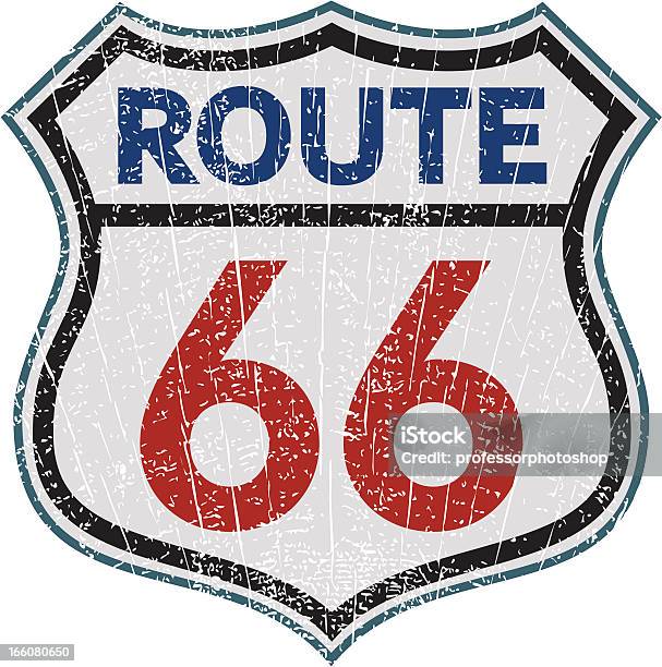 Segno Di Route 66 - Immagini vettoriali stock e altre immagini di Route 66 - Route 66, Autostrada, Clip art