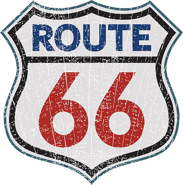 Vector illustration of Route 66 sign