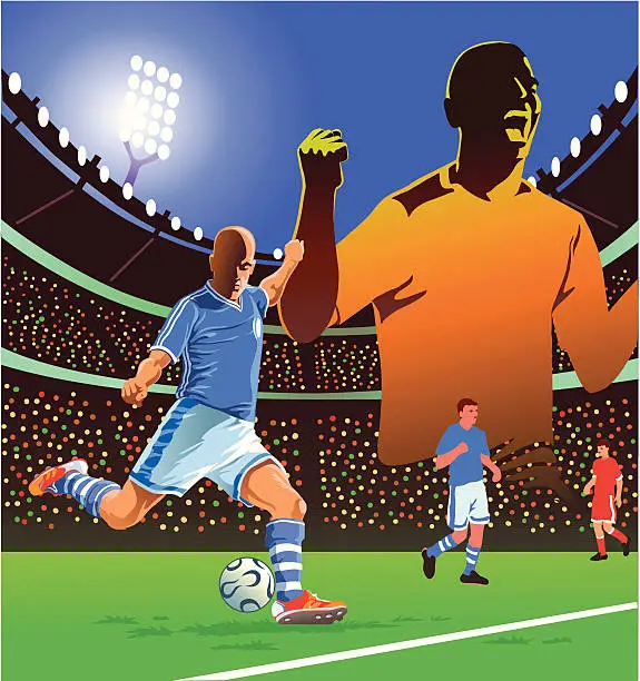 Vector illustration of Soccer Player in Action