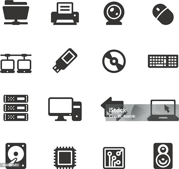 Soulicoкомпьютеры — стоковая векторная графика и другие изображения на тему Вешалка - Вешалка, Иконка, Сетевой сервер
