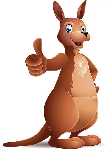 Vector illustration of Kangaroo: Thumbs up!