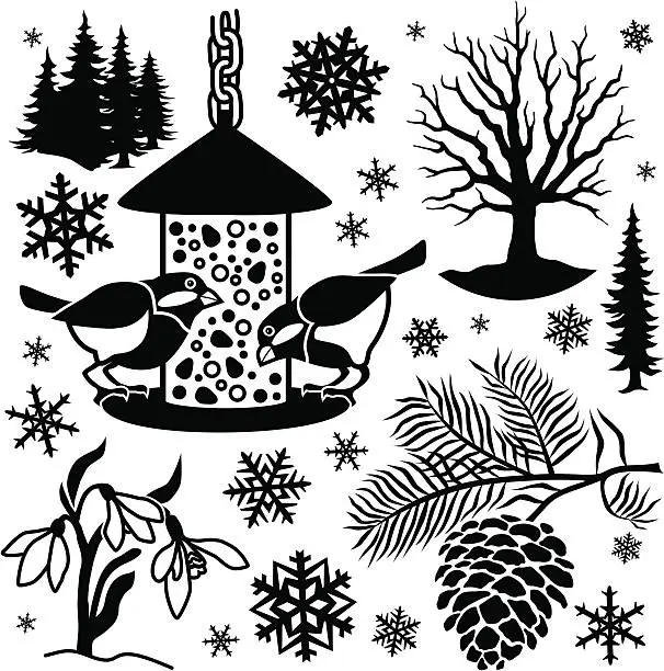 Vector illustration of winter design elements