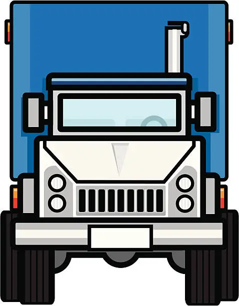 Vector illustration of Square Cargo Truck