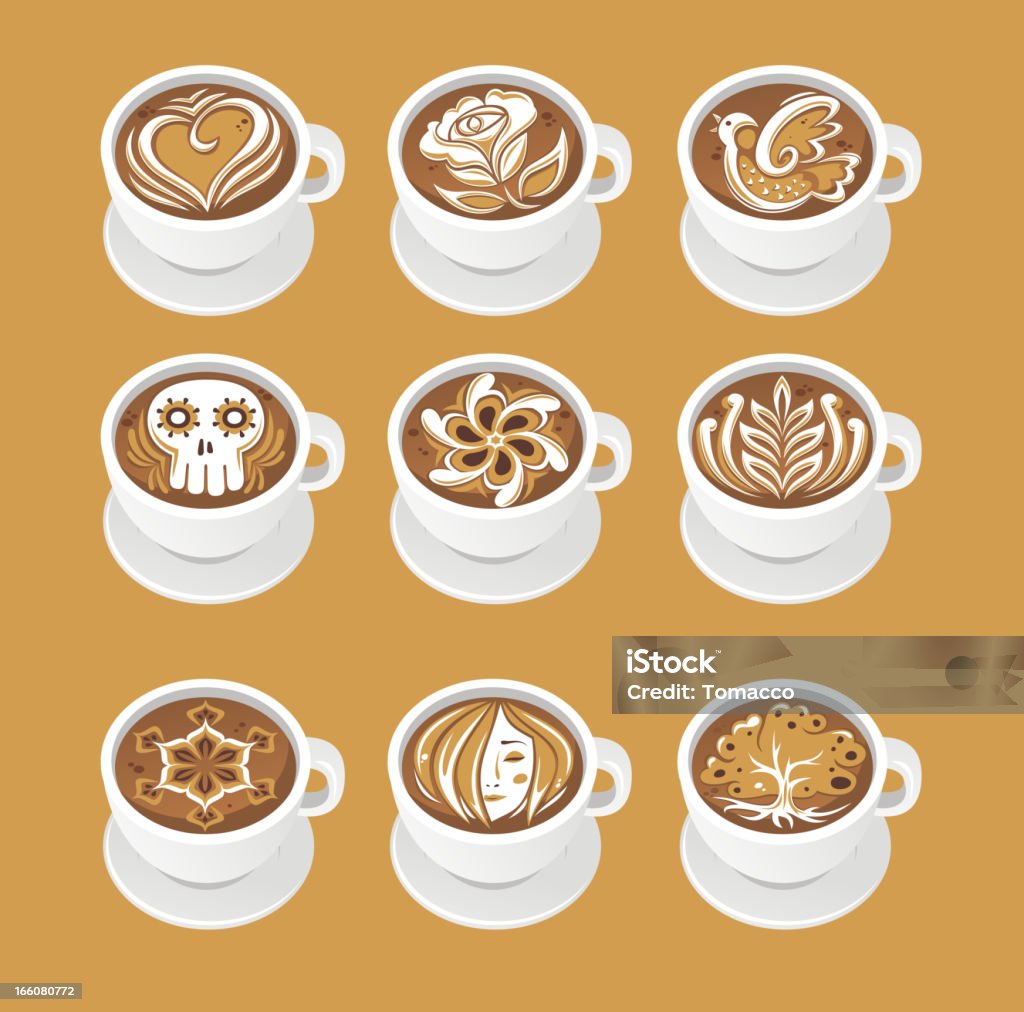 latte art - clipart vectoriel de Image peinte libre de droits