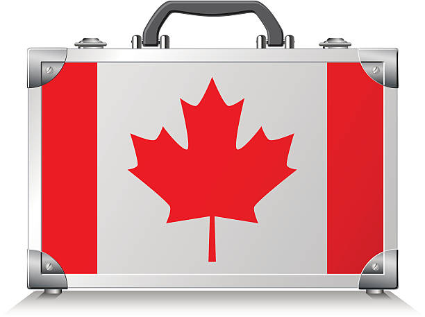 ilustrações de stock, clip art, desenhos animados e ícones de canadá mala - suitcase flag national flag isolated on white