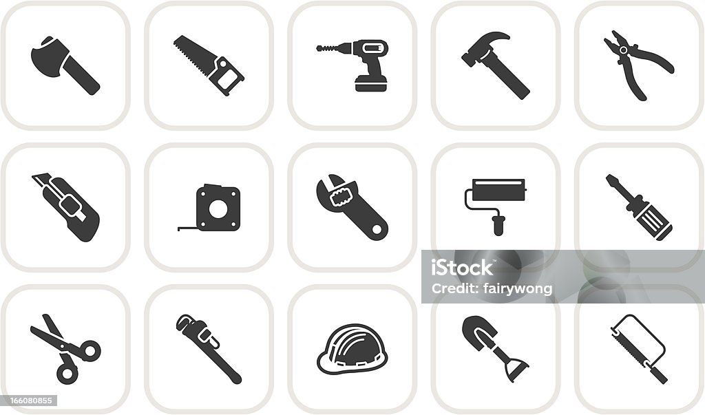 Ikony narzędzia pracy - Grafika wektorowa royalty-free (Grafika wektorowa)