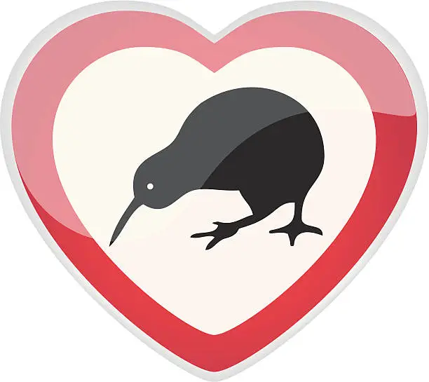Vector illustration of Kiwi Love Sign