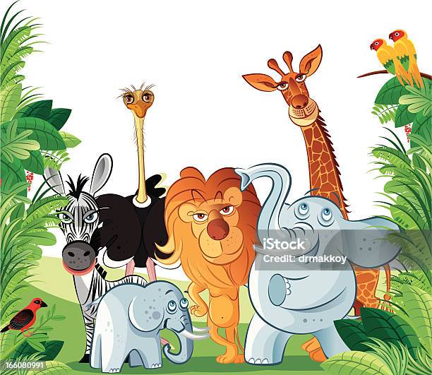 Милый Животных — стоковая векторная графика и другие изображения на тему Животное - Животное, Комикс, Африка