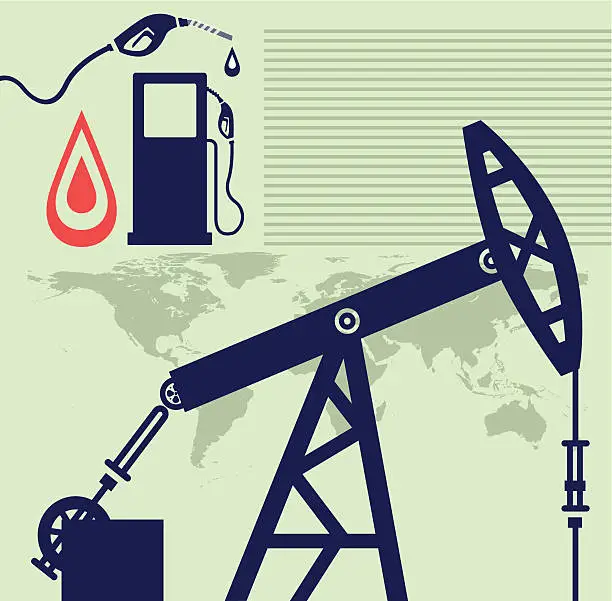 Vector illustration of Oil and Production
