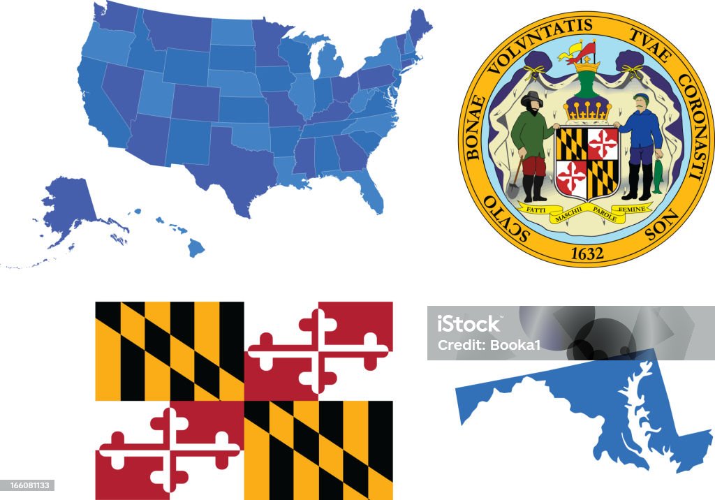 Ensemble de l'État du Maryland - clipart vectoriel de Maryland - État libre de droits