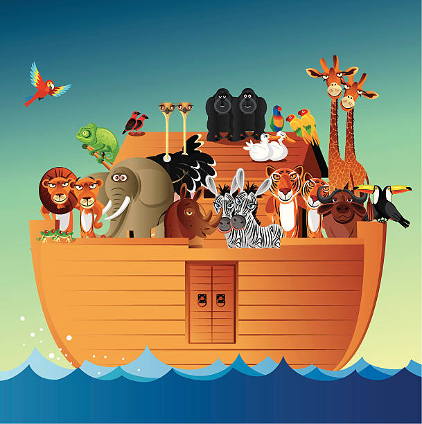 ilustrações, clipart, desenhos animados e ícones de noah da arca - ark animal elephant noah