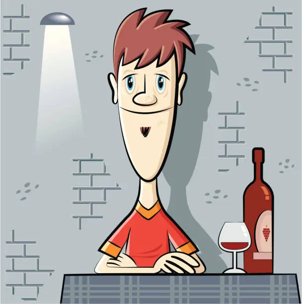 Vector illustration of drinking wine