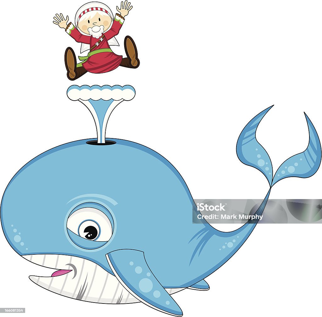 Jonah and Whale Vector illustration of Jonah and the Whale Bible Scene. Jonah - Biblical Figure stock vector