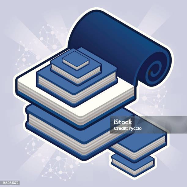 Vetores de Livros Isometric Azul e mais imagens de Azul - Azul, Capa de Livro, Comunicação