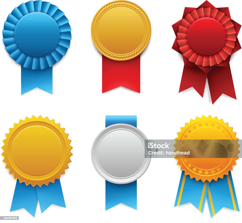 Award Ribbons Set of colorful vector award ribbons with realistic shadows. Award Ribbon stock vector