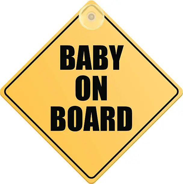 Vector illustration of Baby on Board Suction Sign